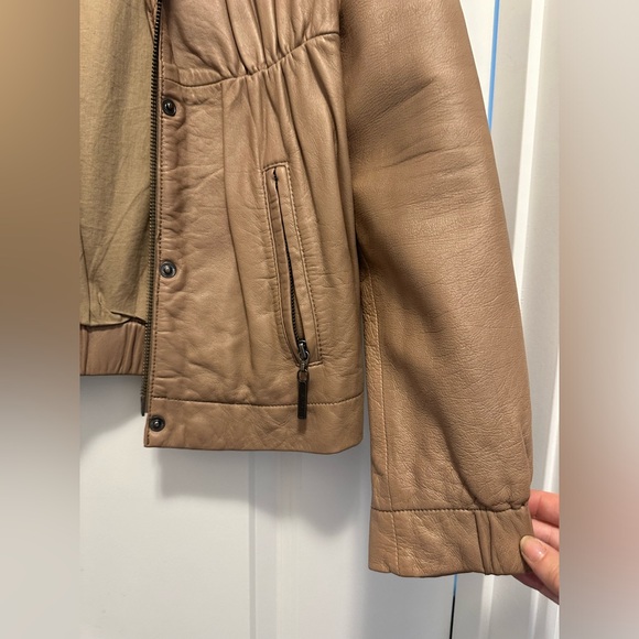 VINCE VINTAGE TAN LEATHER UTILITY JACKET - Picture 4 of 14